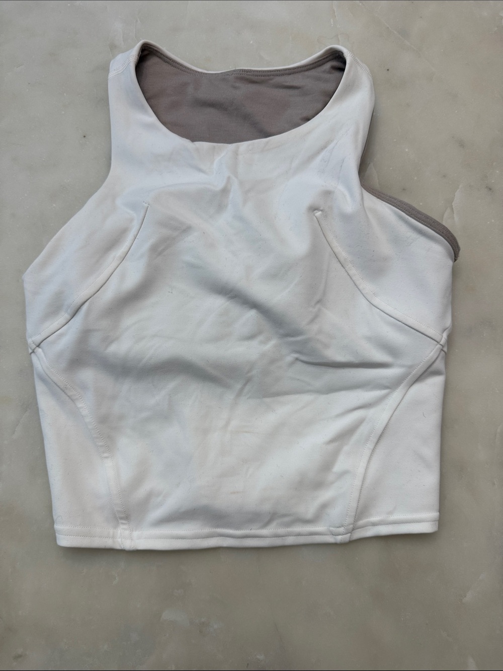 lululemon athletica White Scoop Back Athletic Top